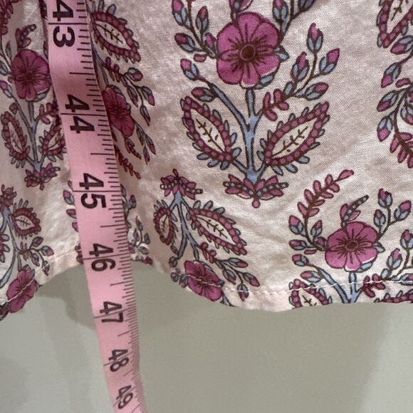 J. Crew Factory Ruffle Sleeve Midi Dress Pink Floral Women's Size 6 Style BY539 - Picture 15 of 16